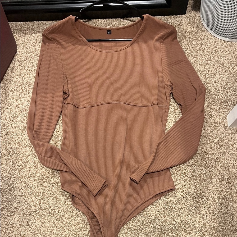 Brown Long Sleeve Bodysuit